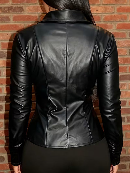 Chaqueta elegante con cierre de cremallera y corte ajustado