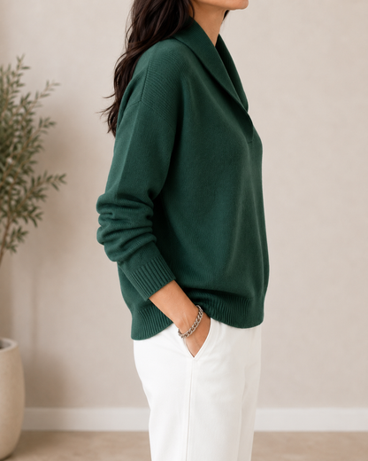 Jersey de manga larga con cuello en V