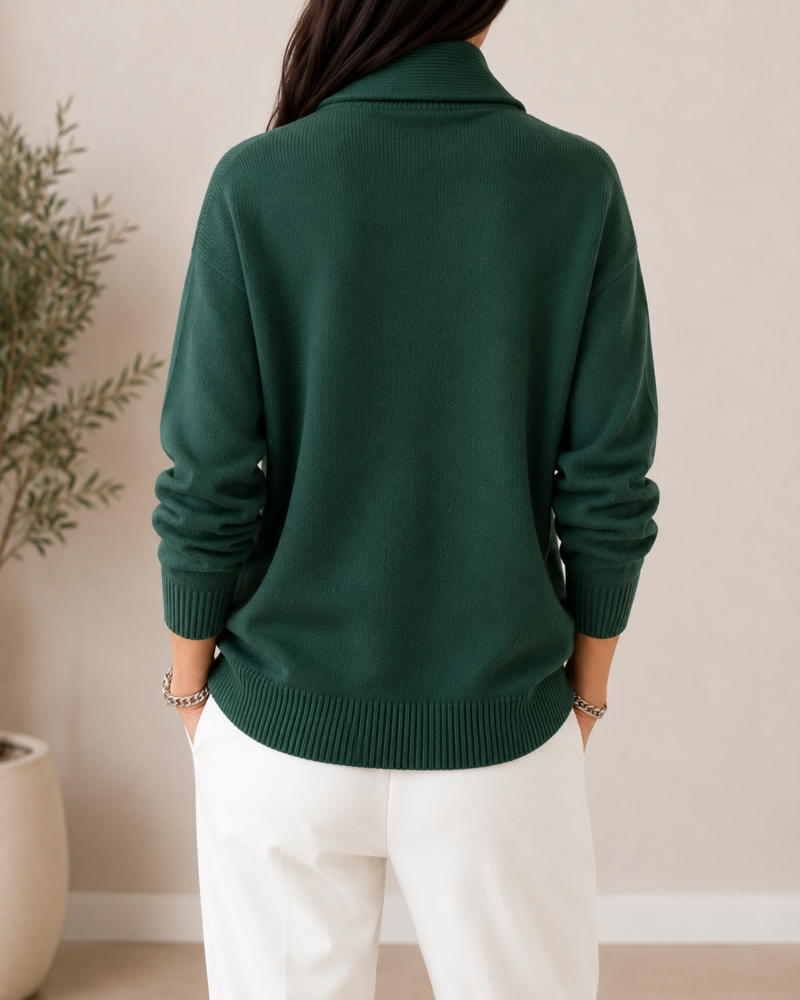 Jersey de manga larga con cuello en V