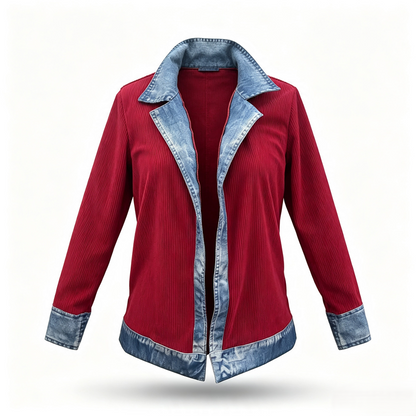 Camisa de Punto con Detalles Denim