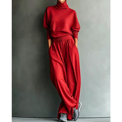 Phylles - Set a Due Pezzi Con Maglione a Collo Alto e Pantaloni a Gamba Larga